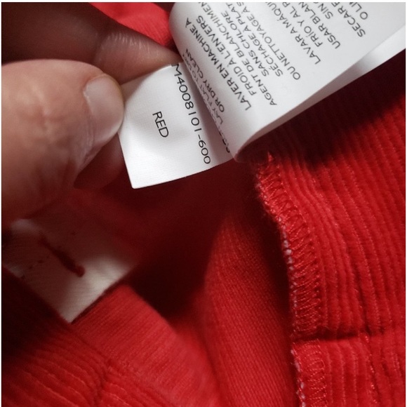 ♥️ Marc Jacobs ♥️ NWT Darling Red Corduroy Mid Rise Turn-Up Crop Pant Cuff 26 S - Picture 14 of 15